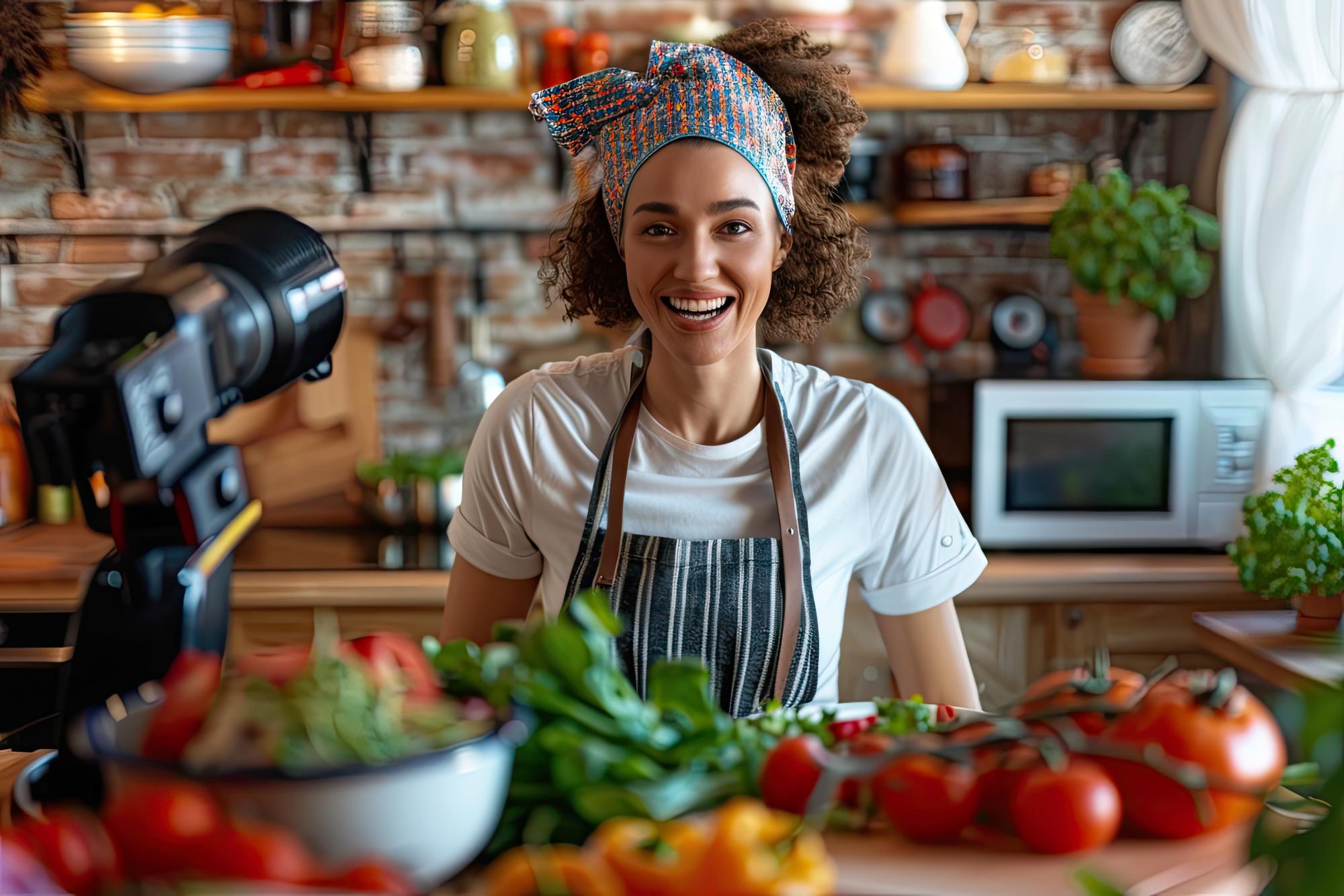 Chef and instructor smiling in kitchen